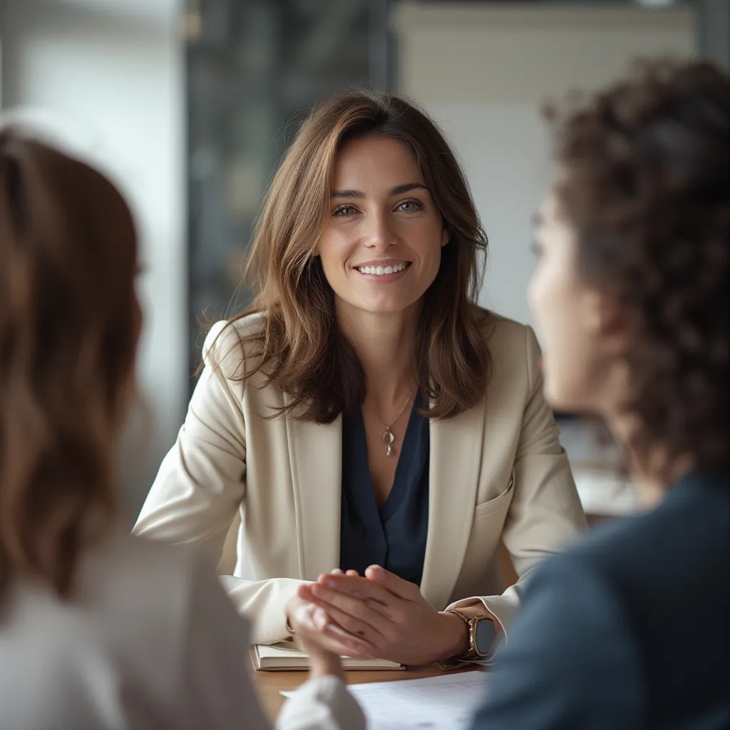 Consultores de EmpresaX analizando datos con un cliente en una reunión