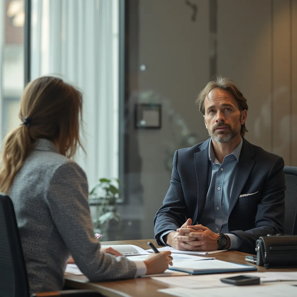 Consultor de negocios analizando gráficos con un cliente